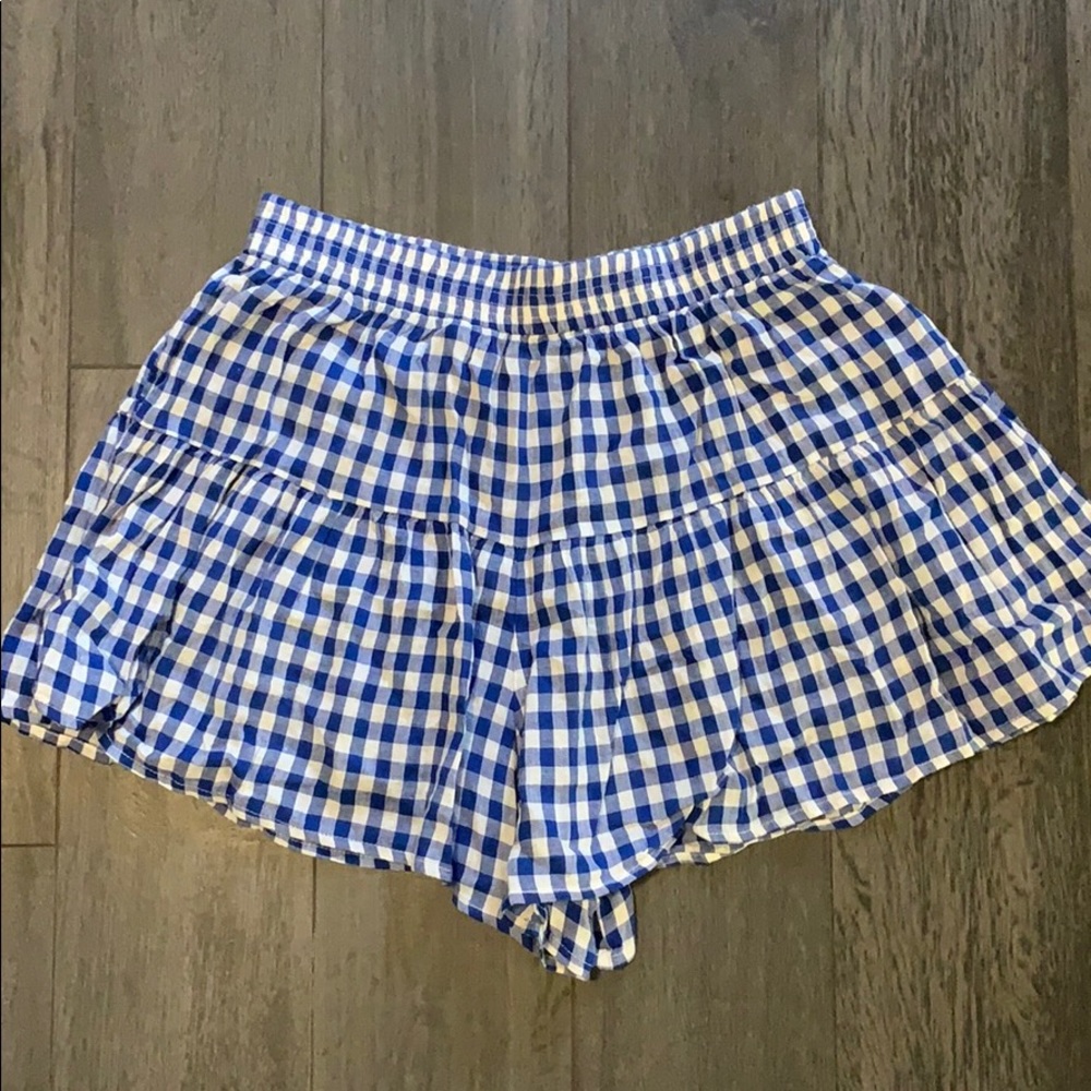 Gingham flowy shorts